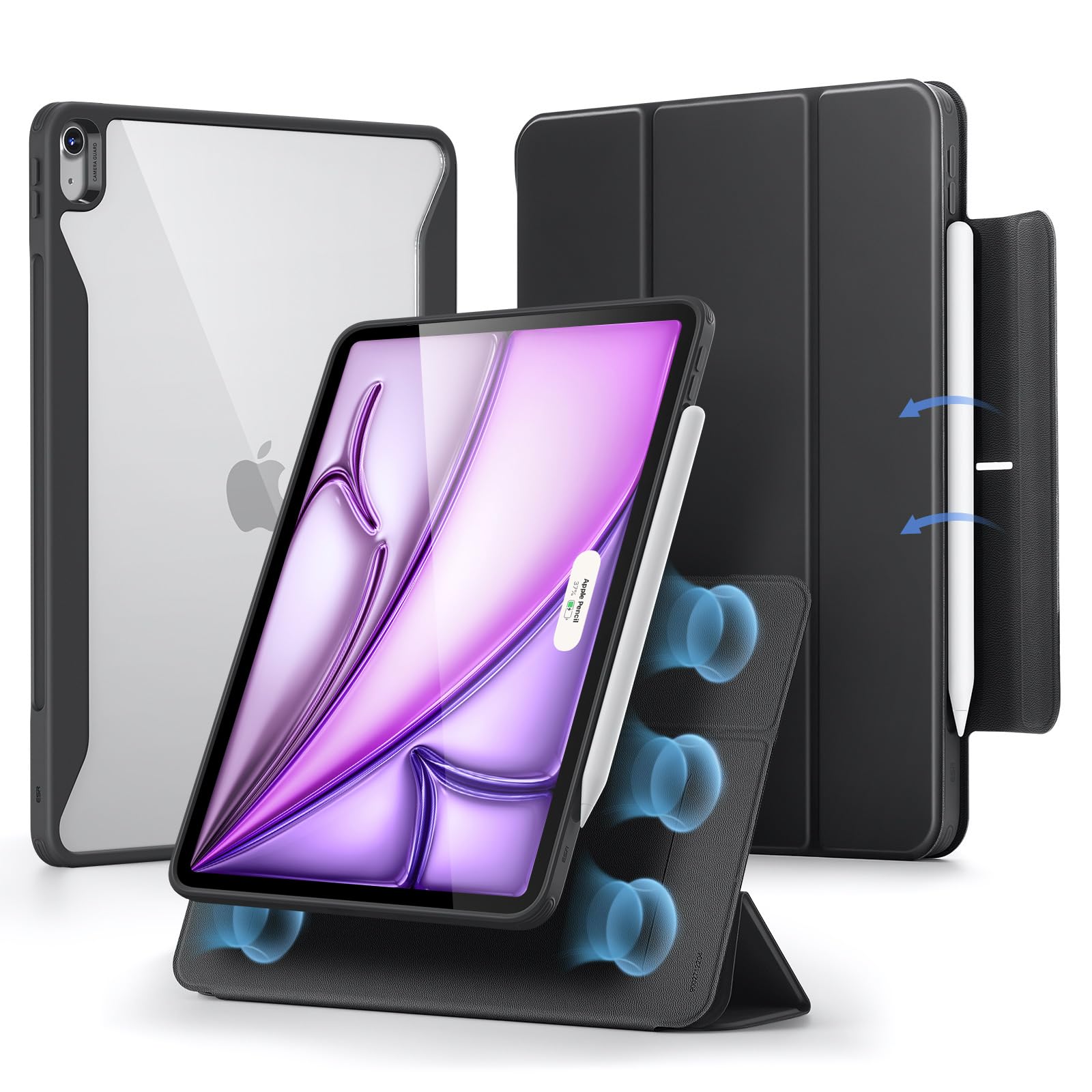 ESRiPad Air 13インチ2024マグネットケースブラック ESR iPad Air 13インチ ケース (2025/2024、M3/M2) Rebound 360シリーズ